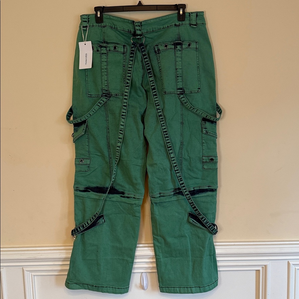 Highlight Pink Cargo Pants with Black Stitching Sz 2XL - Picture 5 of 15